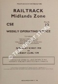 Book cover of Weekly Operating Notice containing Temporary Speed Restrictions, Engineering Arrangements, Signalling & Permanent Way Alterations, General Instructions and Notices, 30 May to 5 June 1998 by Railtrack Midlands